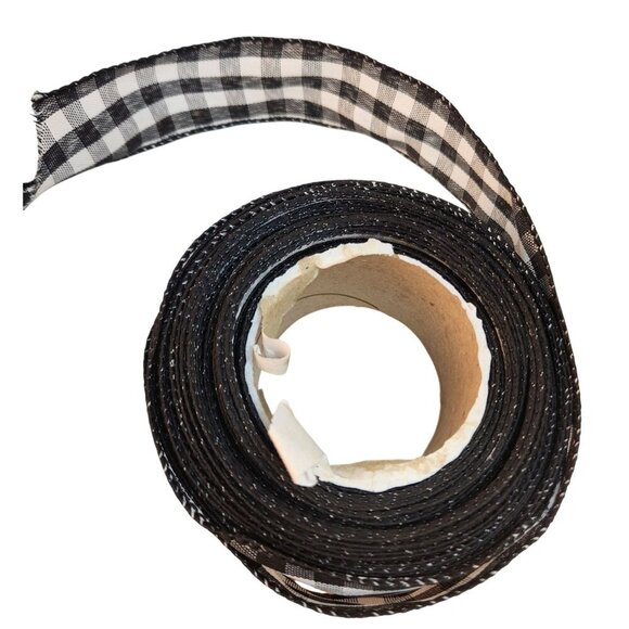 Ribbon Lot Set - Gingham Satin Burlap Denim 1.5 - 6 Inch Floral Wreath Crafting - Picture 5 of 10